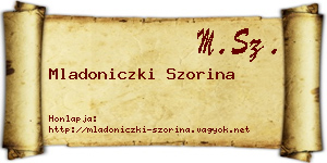 Mladoniczki Szorina névjegykártya